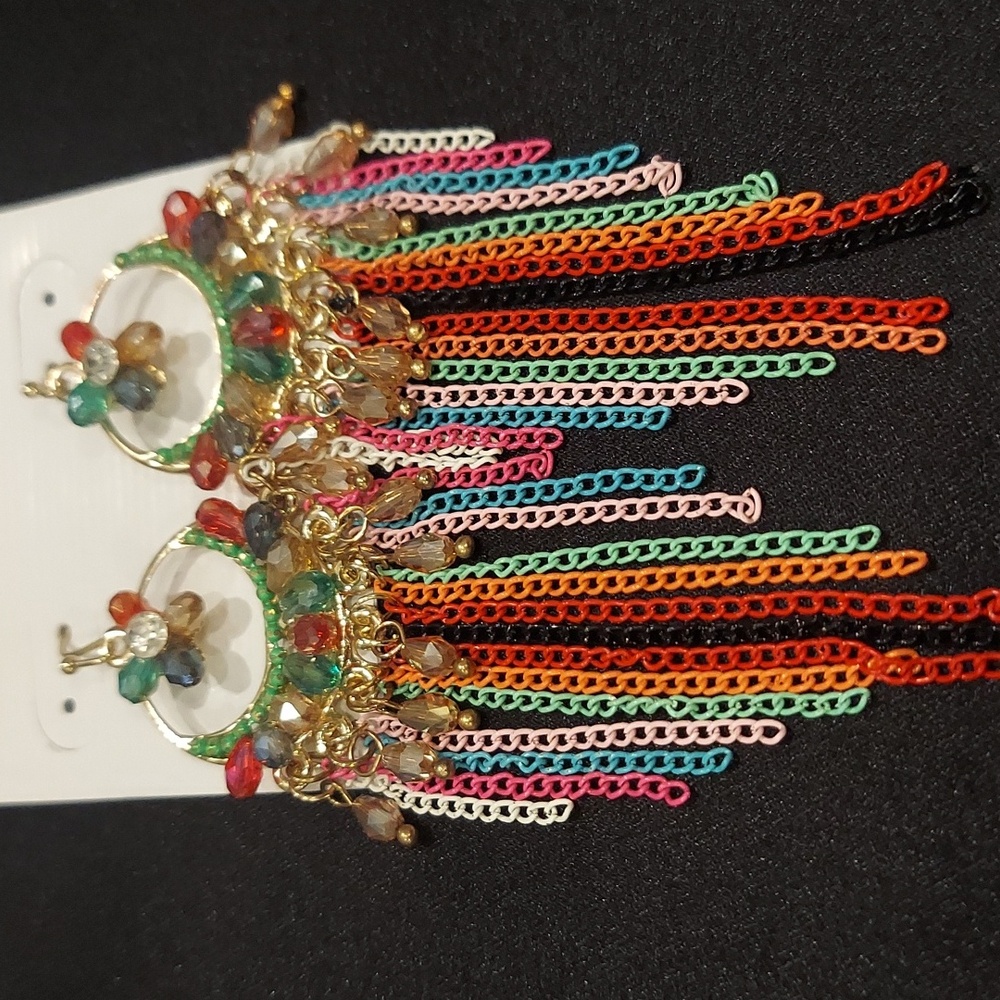 STELLA & RUBY CHANDELIER CHAIN EARRINGS - Picture 6 of 8